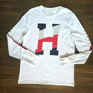 Tommy Hilfiger mens  logo White Long Sleeve T-Shirt Sz M